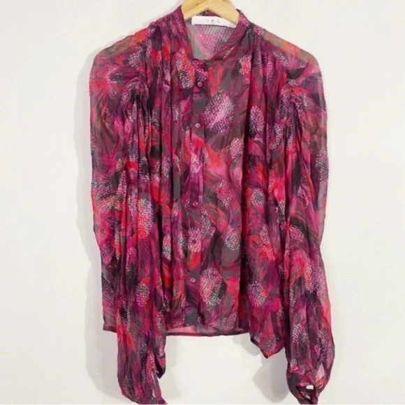 IRO Paulhi printed fil coupé silk-blend chiffon blouse - Picture 9 of 16